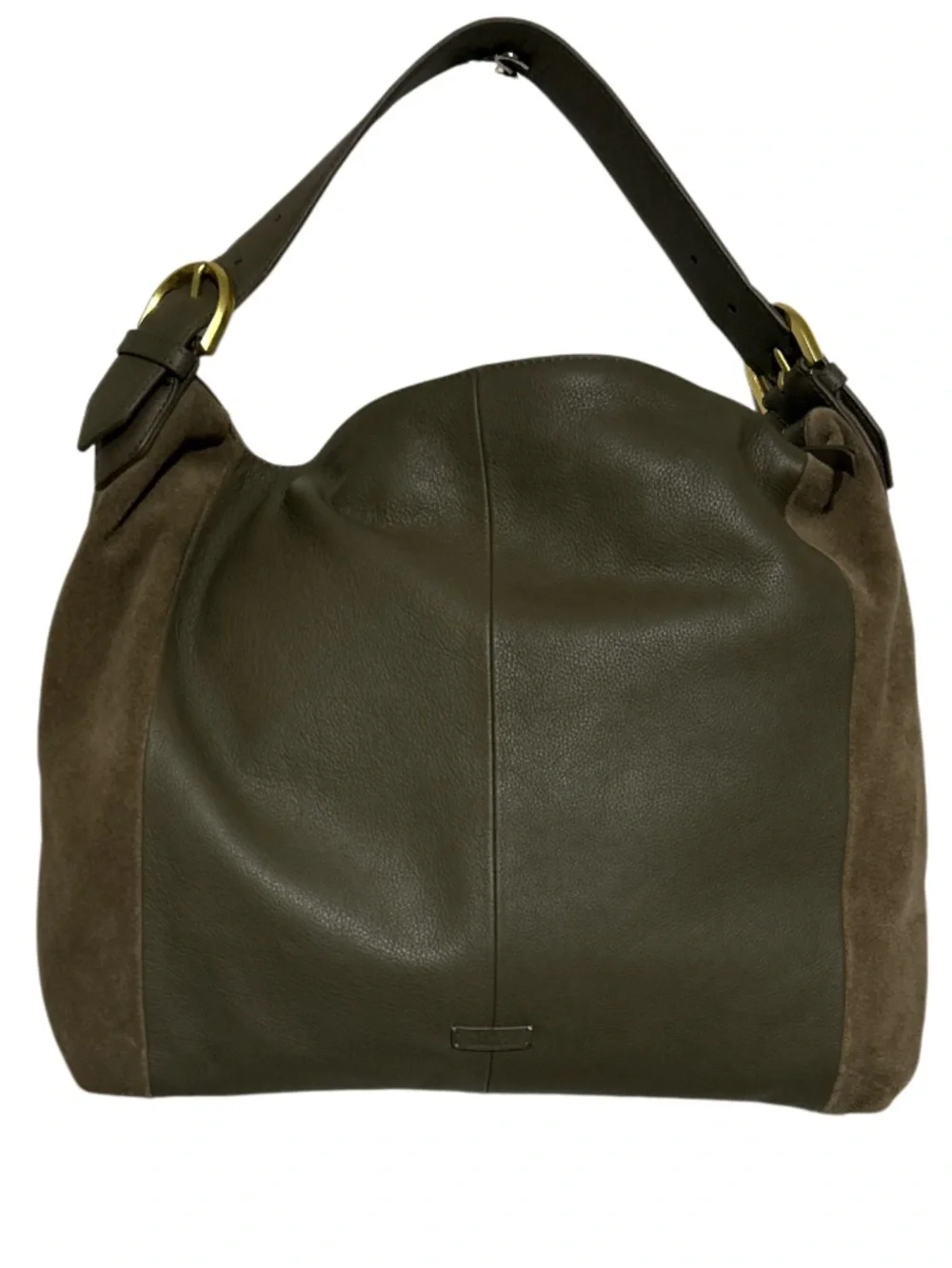 Vince Gamuto Pebble Leather/Suede Elize Hobo Morel